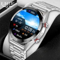 lige new 454454 screen smart watch always display the time bluetooth call local music smartwatch for mens android for xiaomi