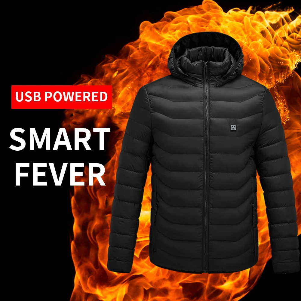 Теплый открытый жилет пальто USB Электрический аккумулятор с длинными рукавами
