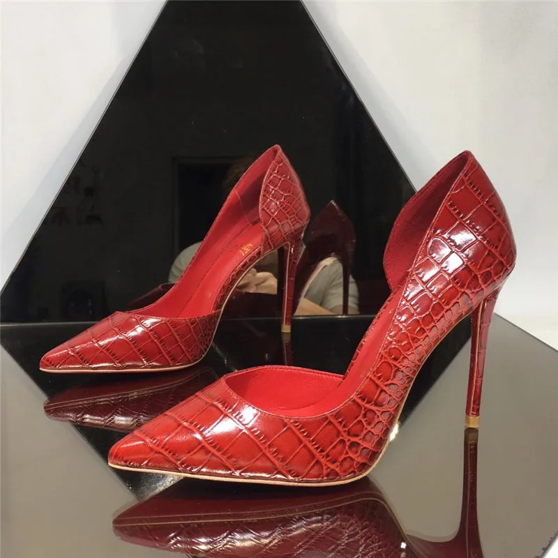 

Туфли-лодочки женские из лакированной кожи на высоком каблуке, Размеры 11