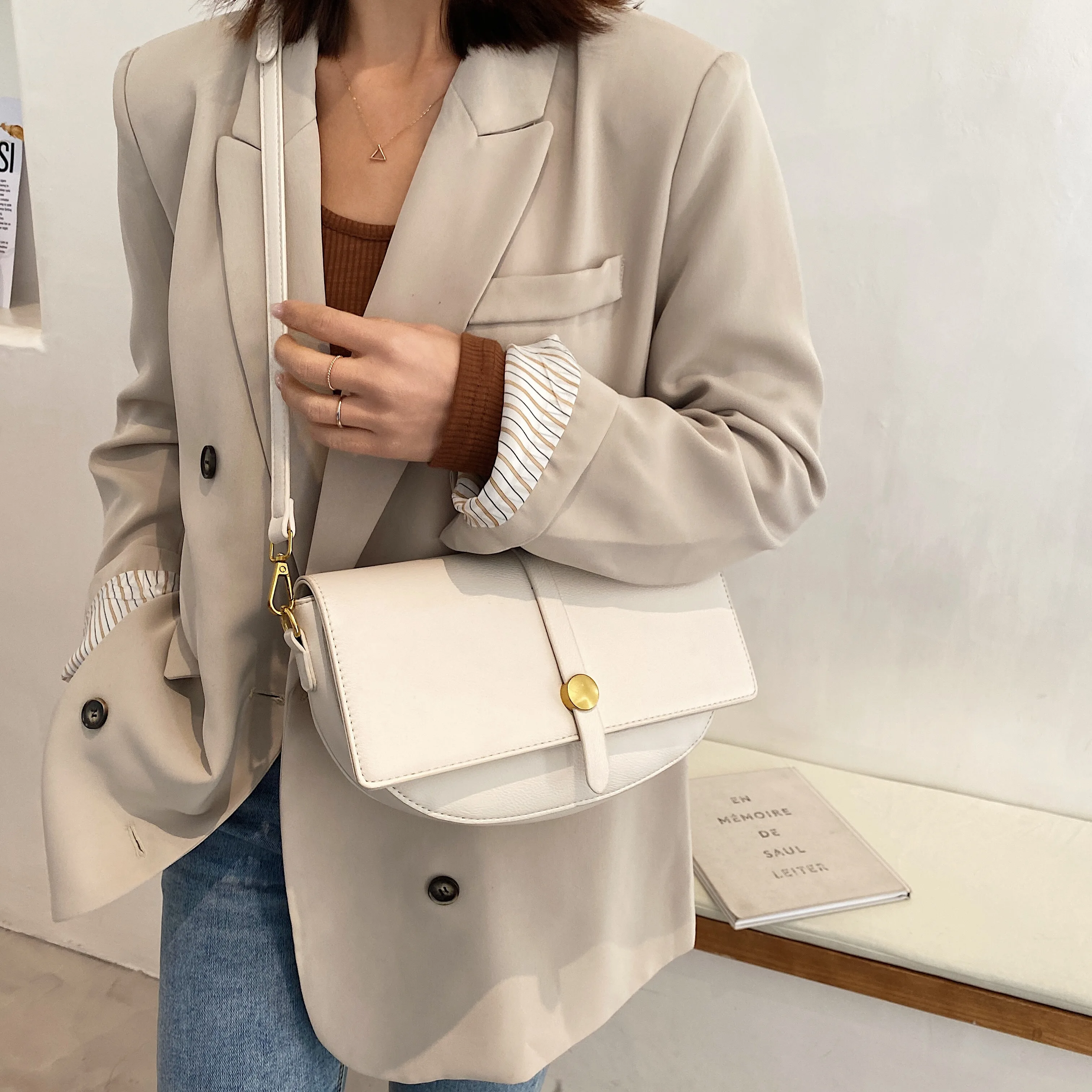 

Mini Shoulder Bag Women Fashion Luxury Female Crossbody Bag Light 2021 Designer Bags New Solid Color PU Leather Black White