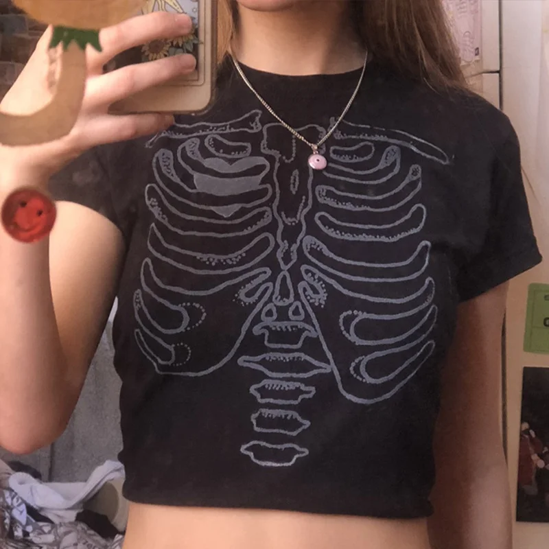 

Summer Printed Short Sleeve Women's T-shirt Crop Tops O-neck Casual y2k Harajuku Solid Women T-shirts 2021 Fashion Lady Tank Top