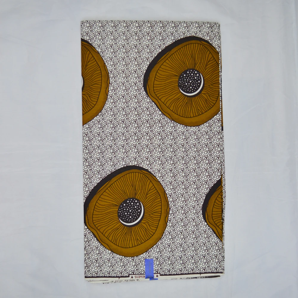 

High Quality African Pagne Wax Fabric for Sewing Dress Fashion Tulle Cotton Ankara Super Real Wax Materials for African 6 yards