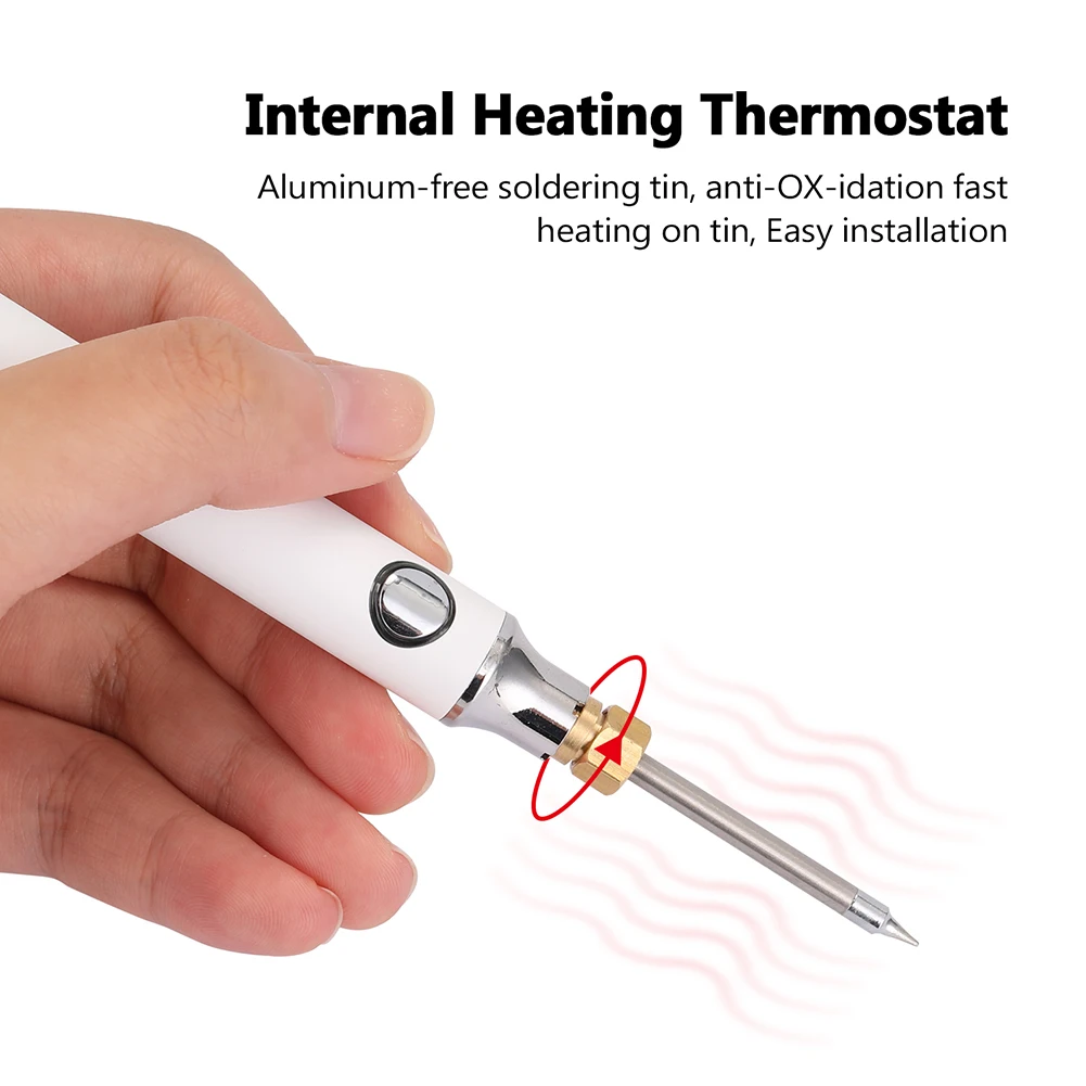 

Mini Soldering Iron 8-10W Electronic Portable Soldering Iron Kit with 330-450 Adjustable Temperature