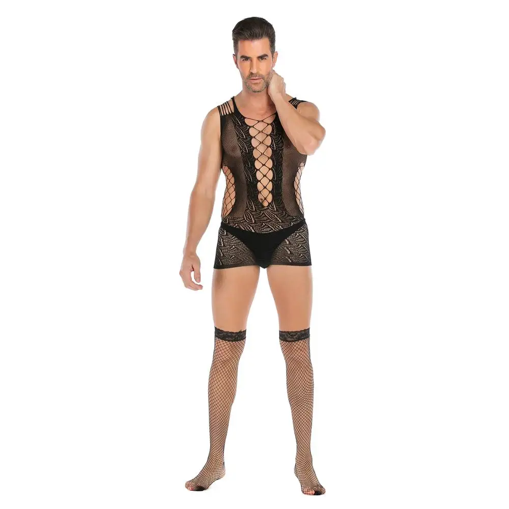 

Sexy plus size man lingerie dress socks suit bodystocking