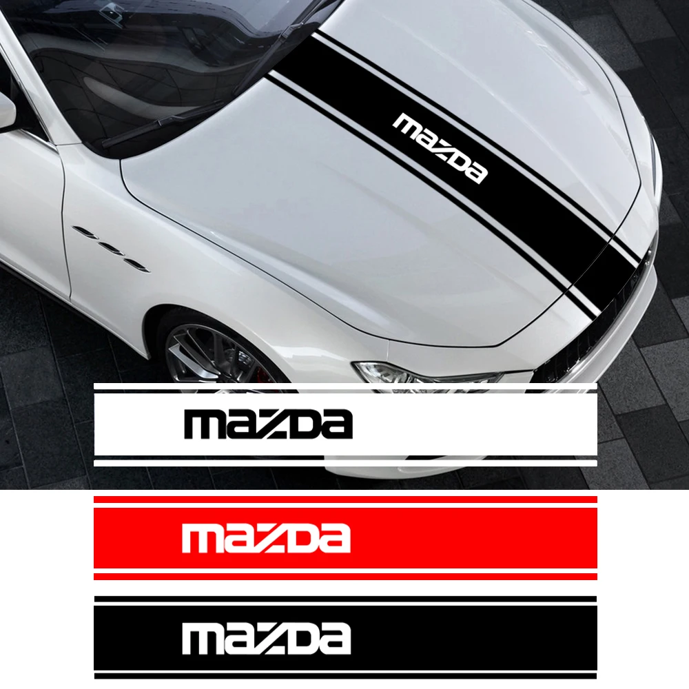 

1pc Car Hood Decal Waterproof Scratchproof Engine Cover Sticker For Mazda Axela 2 3 MS 6 CX-5 CX-4 CX3 CX5 Axela demio Carbon Fi
