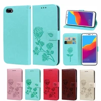y5 2018 fashion rose flower leather flip case for huawei y5 2018 funds mobile phone cover for huawei y5 2018 capa