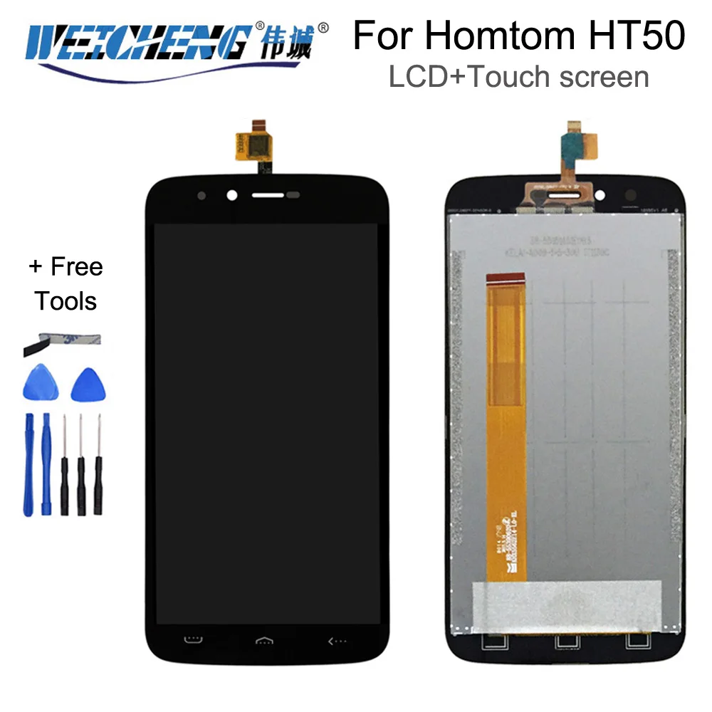 Для HOMTOM HT50 ЖК дисплей Дисплей + кодирующий преобразователь сенсорного экрана в