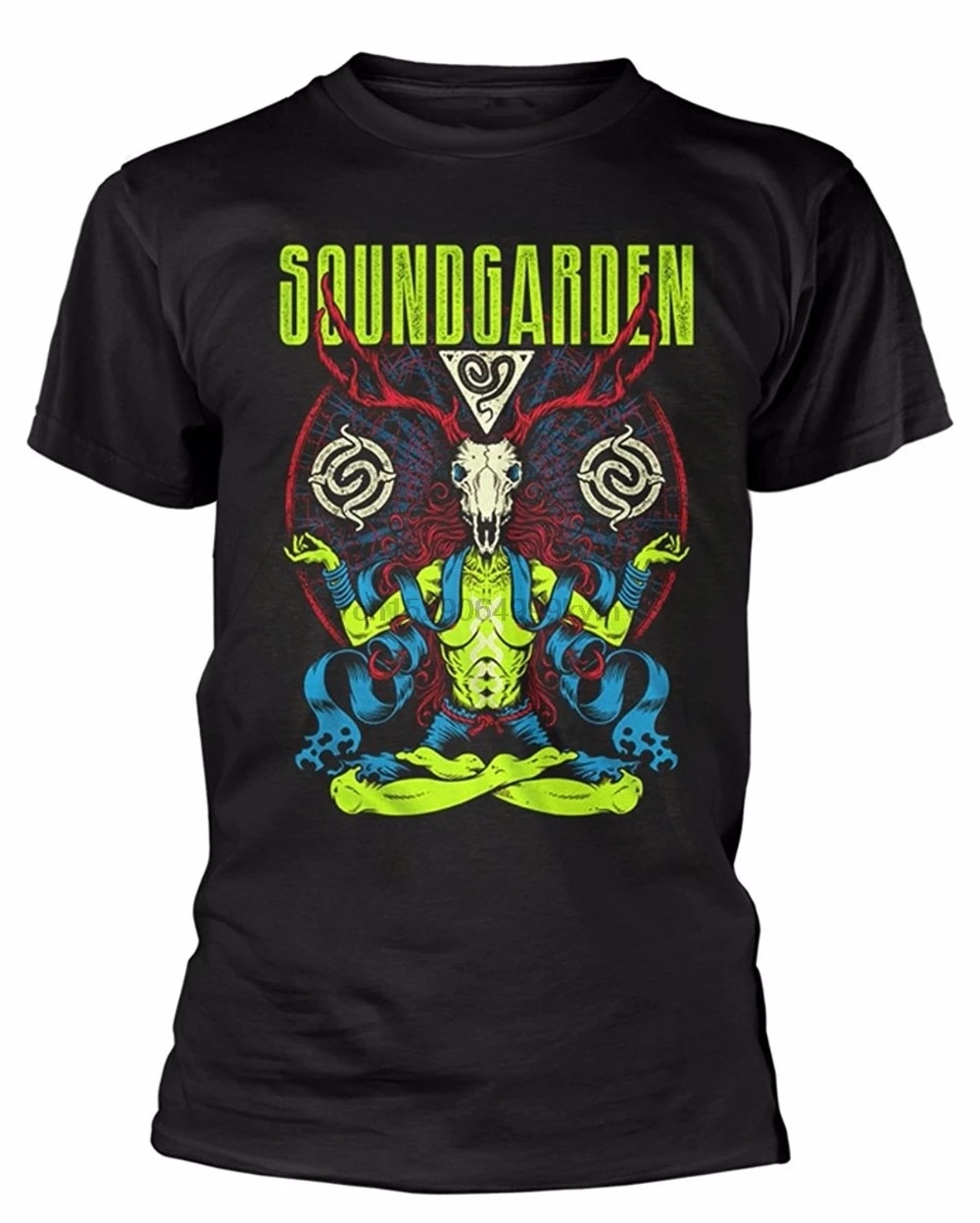 Funky футболки с круглым вырезом коротким рукавом Soundgarden рога мужские модные