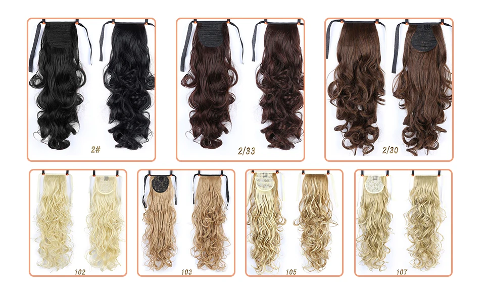 Длинные волнистые волосы MUMUPI конский хвостик термостойкие для наращивания на