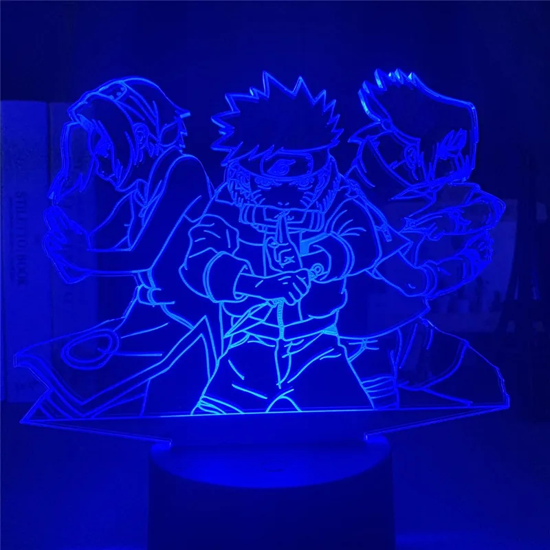Фигурки Наруто удзумаки Учиха Саске Харуно Сакура аниме светодиодный ночник для