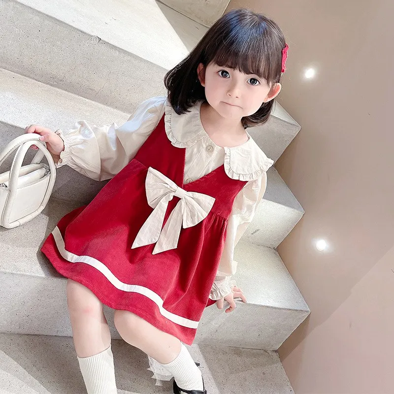 2 шт. Детский костюм принцессы рубашка с длинным рукавом и платье-комбинезон