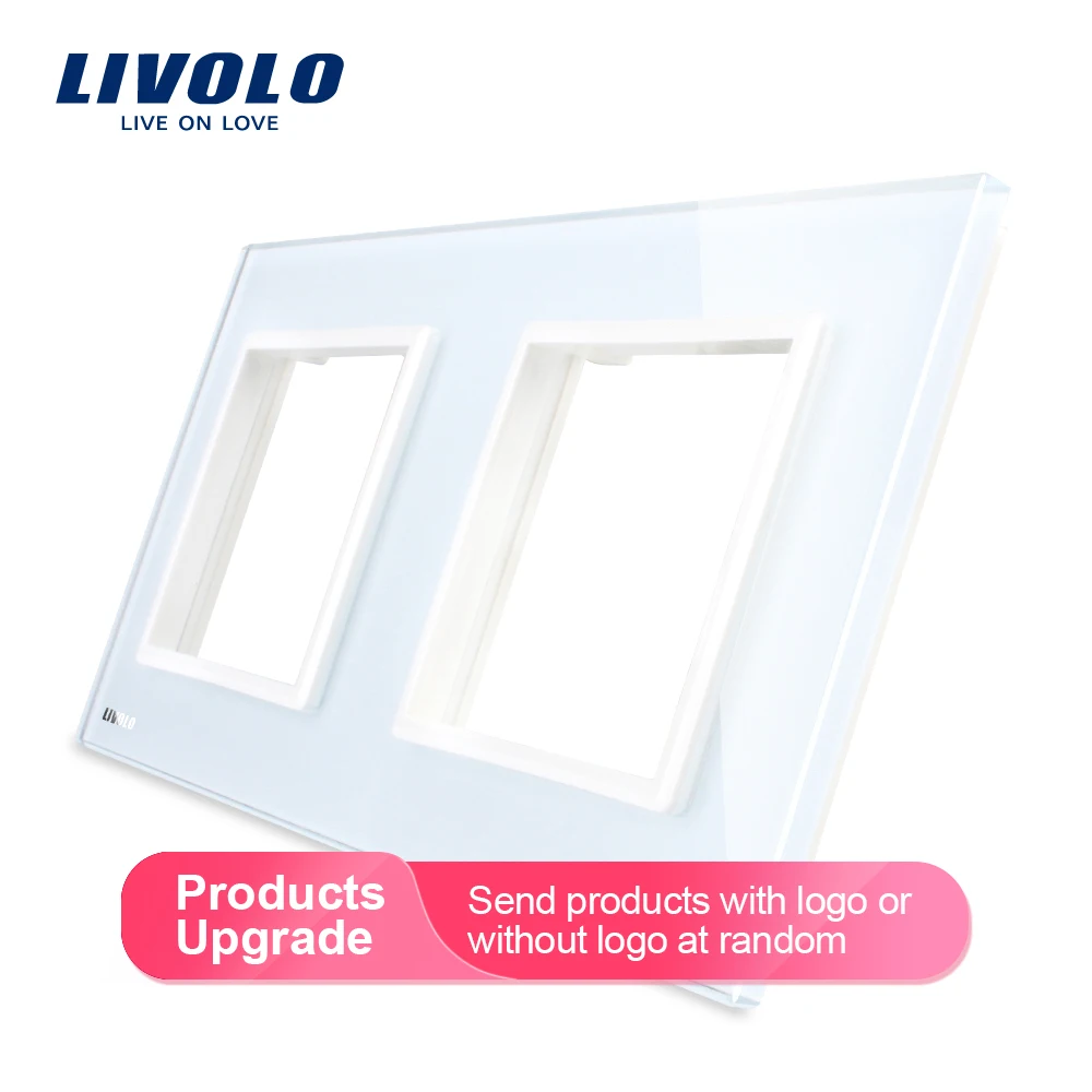 Livolo Роскошный белый жемчуг Кристалл Стекло стандарт ЕС двойной стекло панель для