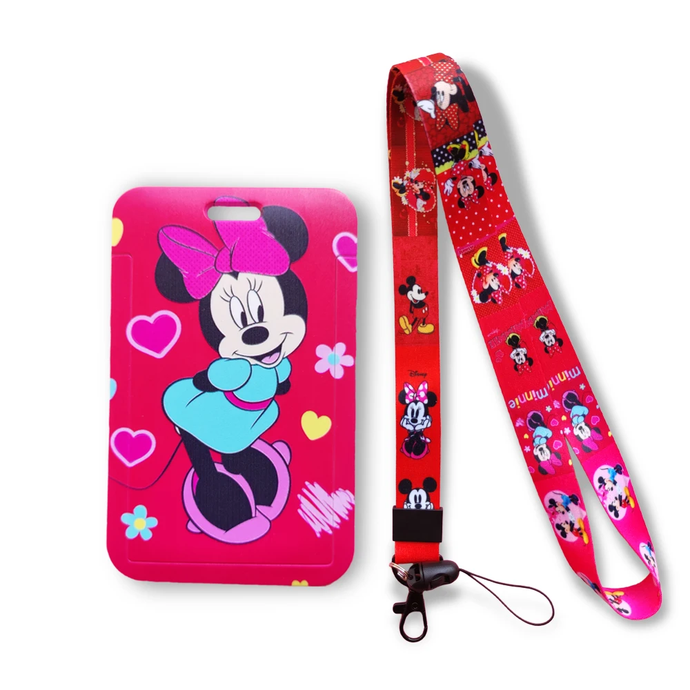 

Disney Mickey Mickey Mouse Lanyard For Keys Chain ID Card Cover Pass Mobile Phone Charm Badge Holder Keyring Accessories