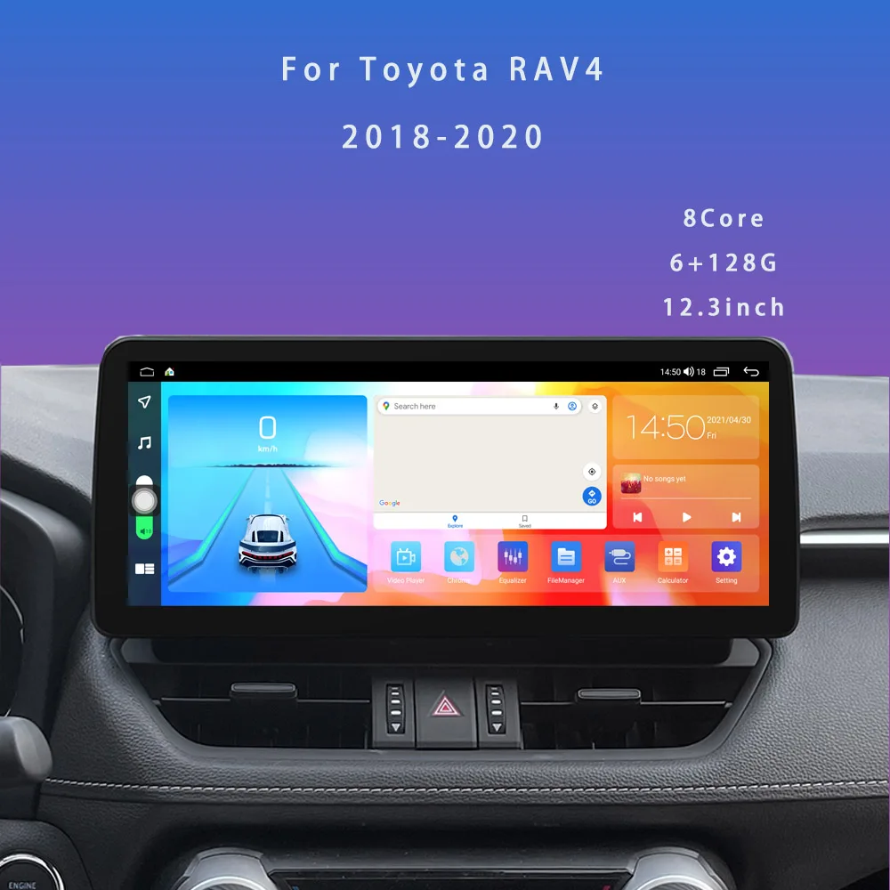 12 3 дюймовый экран Tesla 128G для Toyota RAV4 XA50 2018 2020 автомобильное радио Android стерео