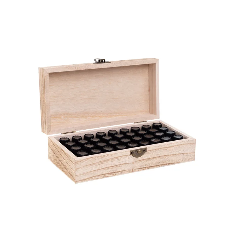 

Portable essential oil bottle 36 grids 1-3ml storage wooden box shockproof and drop-proof storage display sub-packing box