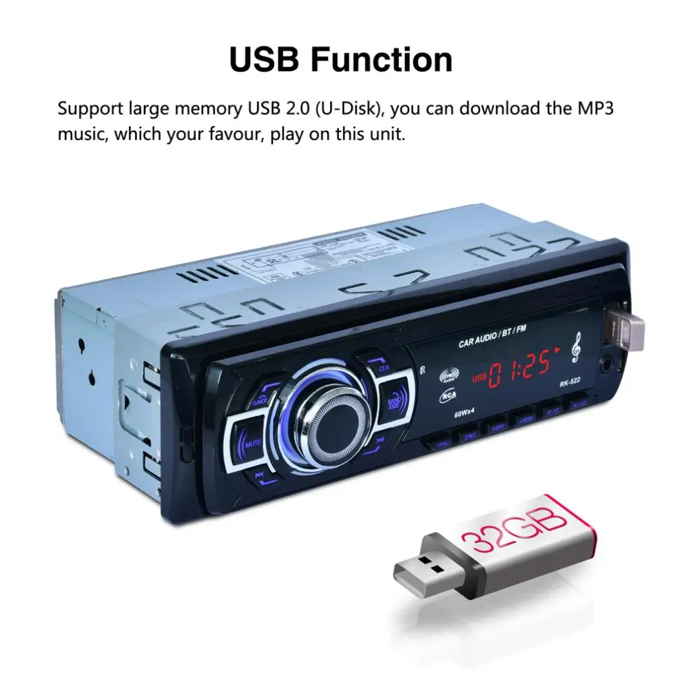 12 В Bluetooth Авто Радио MP3 плеер автомобиля стерео аудио Поддержка FM USB SD MMC AUX In + пульт