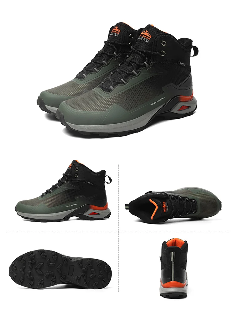 Xiaomi Boots Men Warm Plush Non-slip Snow Boots Men's High Quality Outdoor Waterproof Camouflage Trekking Hiking Shoes Mountain