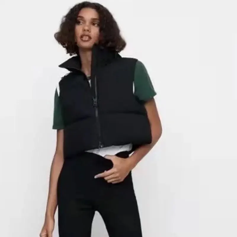 

Женский Осенний хлопковый жилет с воротником-стойкой Nlzgmsj Za 2021, женские элегантные однотонные простые пальто на молнии, Женский Повседневны...