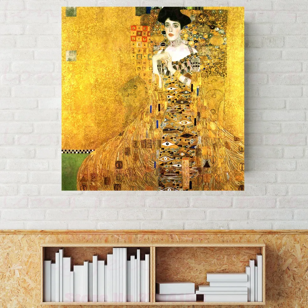Золотые слезы Репродукция картины Густава Климта холст для живописи принт Adele