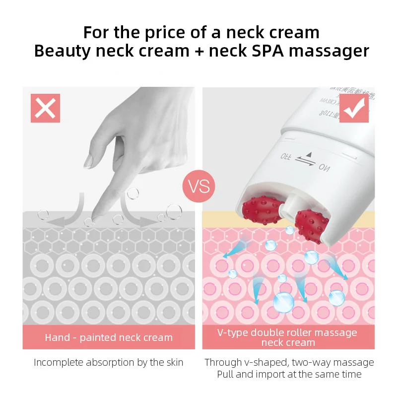 Крем для шеи Beauty с двойным колесиком прокрутки уменьшения и подтяжки морщин