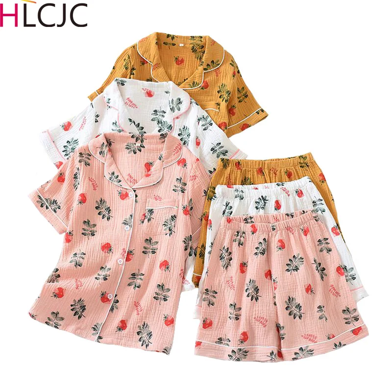 

Пижама женская, короткая, из 100% хлопка, с коротким рукавом