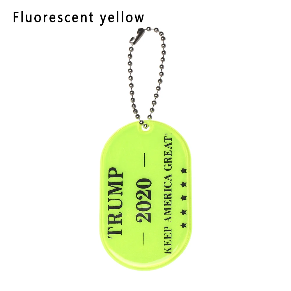 fluorescent yellow Американский Переизбранный Трамп для президент MAGA Америка отлично держит Америку большие светоотражающие автомобильные брелки - Название цвета: fluorescent yellow