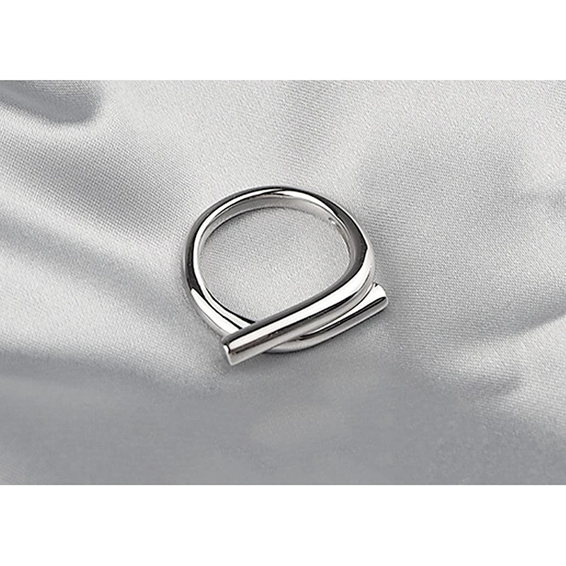 Женское кольцо MEETSOFT с серебряным покрытием простое регулируемое белым железным