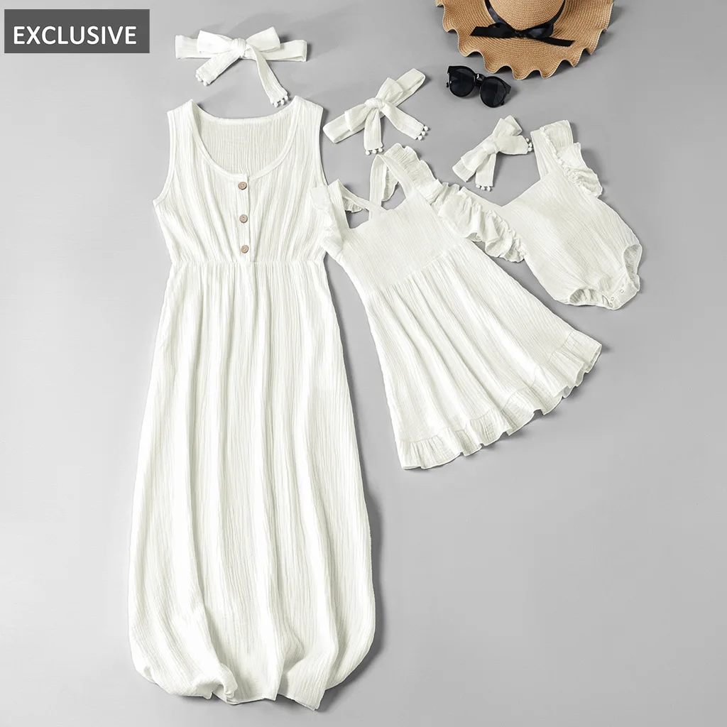 

PPXX Baby Girl Dress Women Dress Sexy Chiffon Mother Daughter Dresses Family Matching Clothes Family Outfits baby romper Suits