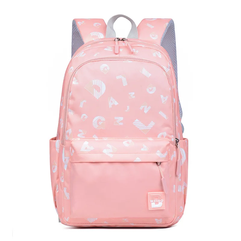 Детские школьные ранцы с алфавитом для девочек подростков вместительные рюкзаки