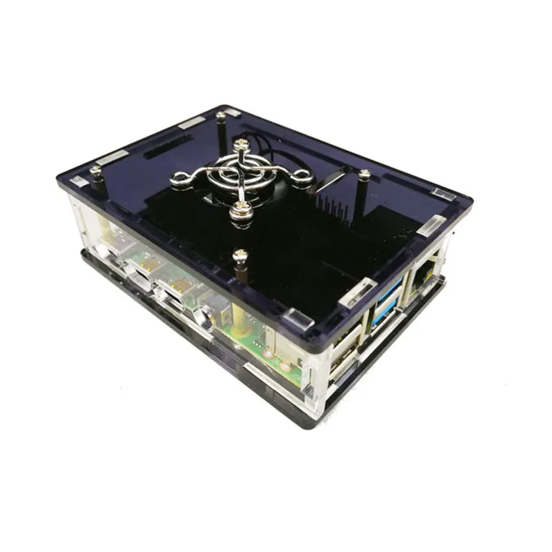Новый Raspberry Pi 4 Модель B акриловый чехол для корпуса с охлаждающим вентилятором