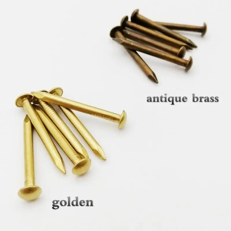 

10/20/50/100pcs brass bronze diameter 1.2mm 1.5mm 2mm 3mm pure copper small mini round head nail