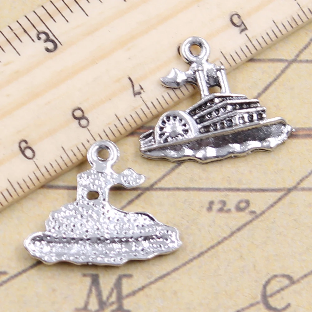 10 шт. Подвески катере яхт Моторные лодки 20x24mm Тибетский серебристый цвет Кулоны