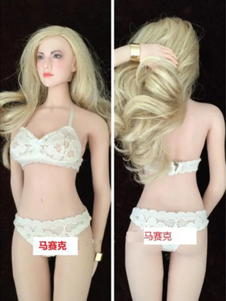 

1/ 6 Scale Feamle Clothes Girls White Underwear BRA & Underpants Clothing Accessories For 12" TBLeague Seamless Body