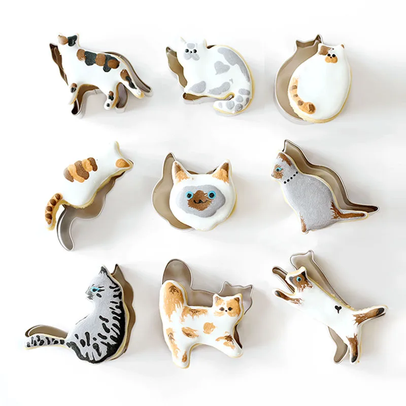 1 шт. DIY кошка формы из нержавеющей стали печенье Плесень Sugarcraft Торт печенье пирожные форма для выпечки резак для печенья кошка