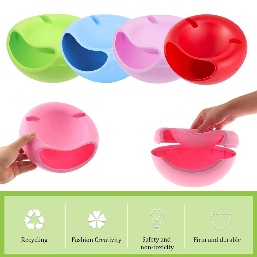 

Lazy Snack Bowl Plastic Double-Layer Snack Storage Box Bowl Fruit Bowl And Mobile Phone Bracket Chase Artifact Plate Bowl
