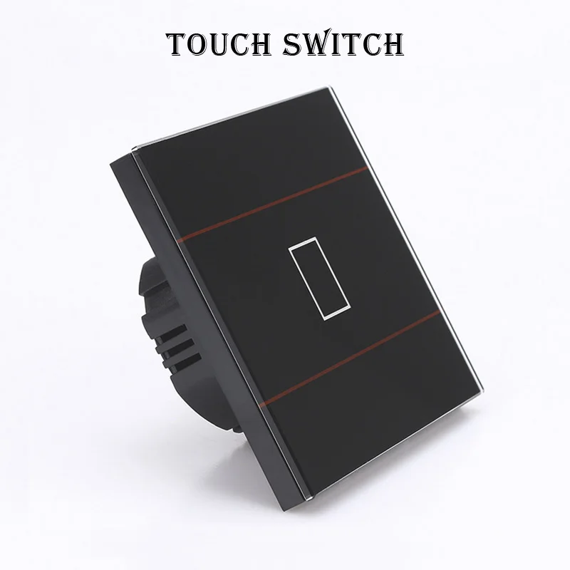 only touch 1 black Стандартный ЕС 1/2/3 группа Водонепроницаемый светильник сенсорный переключатель закаленное Стекло Панель настенный светильник s - Цвет: only touch 1 black