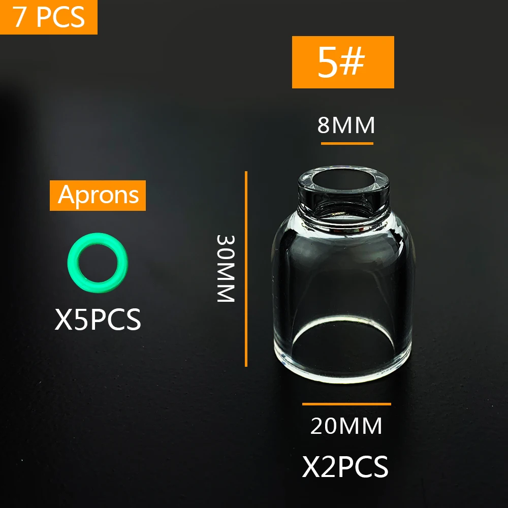 7 шт. #5 прозрачный пирекс сварочный стакан с газовой линзой стеклянная чашка для