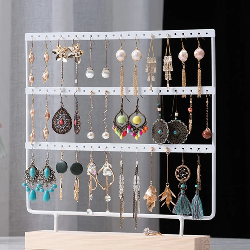 

Three-layer Wrought Iron Earring Display Stand Ring Display Holder Showcase