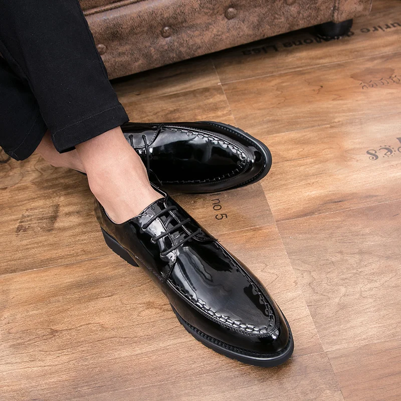 fashion men formal shoes lace up leather party office wedding sapato social scarpe uomo eleganti derbi grimentin | Обувь
