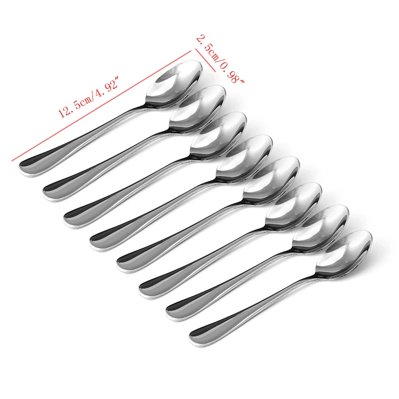 

8 Pcs Demitasse Espresso Stainless Steel Spoon Tea Coffee Soup Rice New