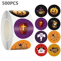 500pcsroll happy halloween stickers labels 8 designs pumpkin ghost decorative envelope seals stickers for cards gift