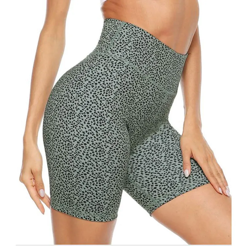 

Wholesale Women High Waist Print Workout Yoga Shorts with 2 Invisible Pockets Non See-Through Tummy Control Athletic Shorts N66