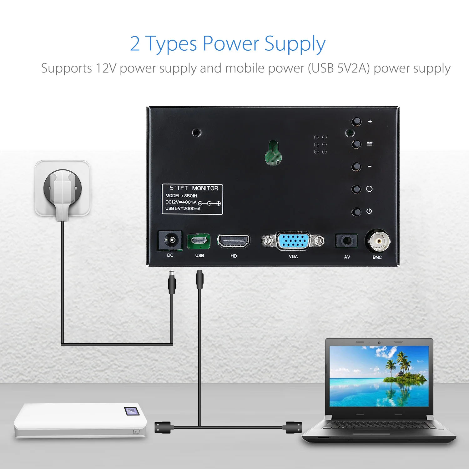 Eyoyo 5 &quotмонитор маленький Hdmi монитор портативный vga ЖК-экран CCTV 800x480 BNC AV/VGA дисплей