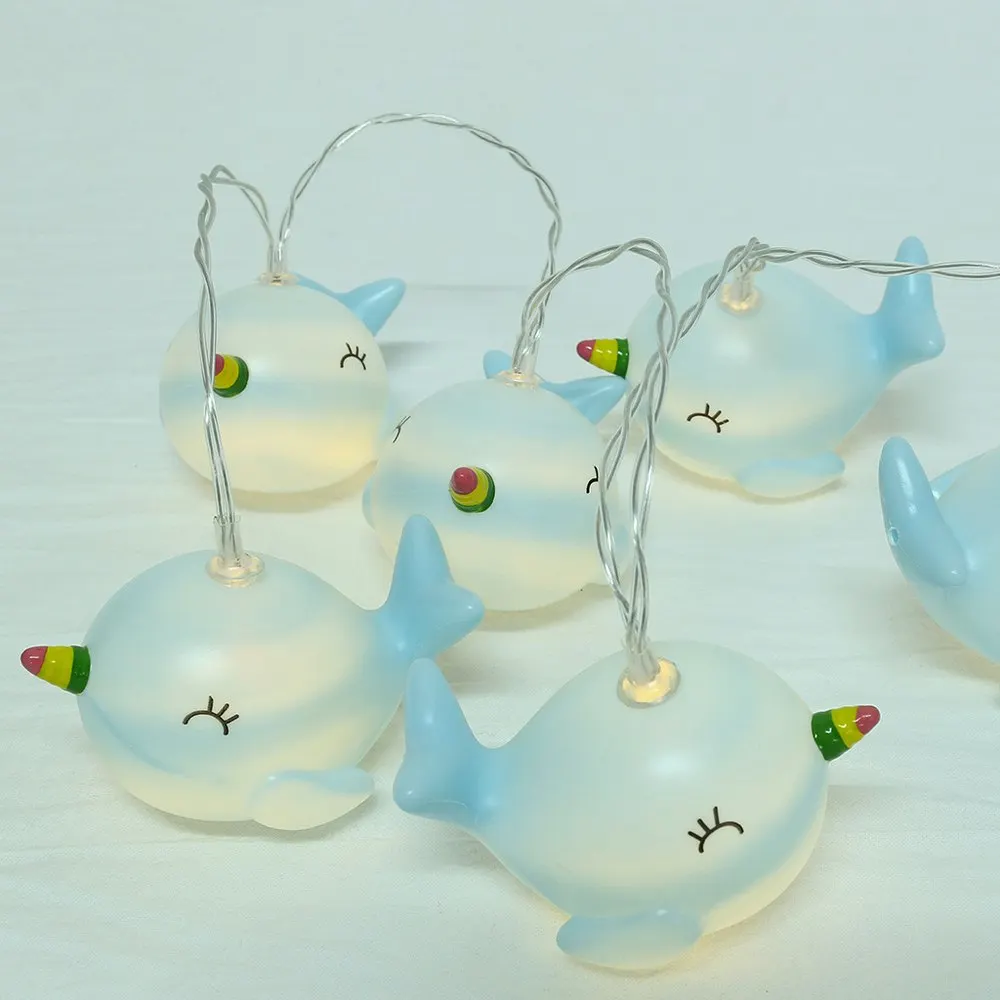 

Lovely Dolphin Light String Led Creative Blue Plastic Dolphin Children Room Small Decoration for Home Party Festival Decoration
