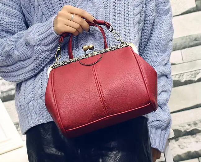 3404 RED LJT, лакированная кожа, винтажные женские сумки, женские сумки-мессенджеры, сумка, дизайнерская, через плечо, сумка на зажиме, повседневный клатч - Цвет: 3404 RED
