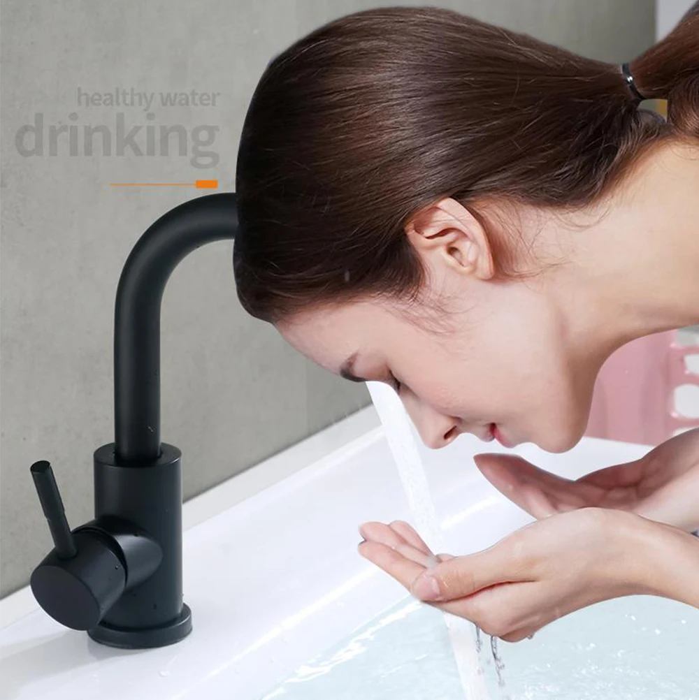 

Matte Black Stainless Steel Kitchen Sink Faucet Bathroom Lavatory Sink Faucet Mixer Small Kitchen Faucet Tap Black