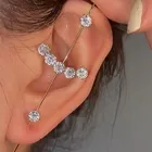 Серьги WUKALO с перекрестными ушками женские, уникальные украшения из сплава с цирконием, дизайнерские линии вокруг, свадебные аксессуары, 1 шт.