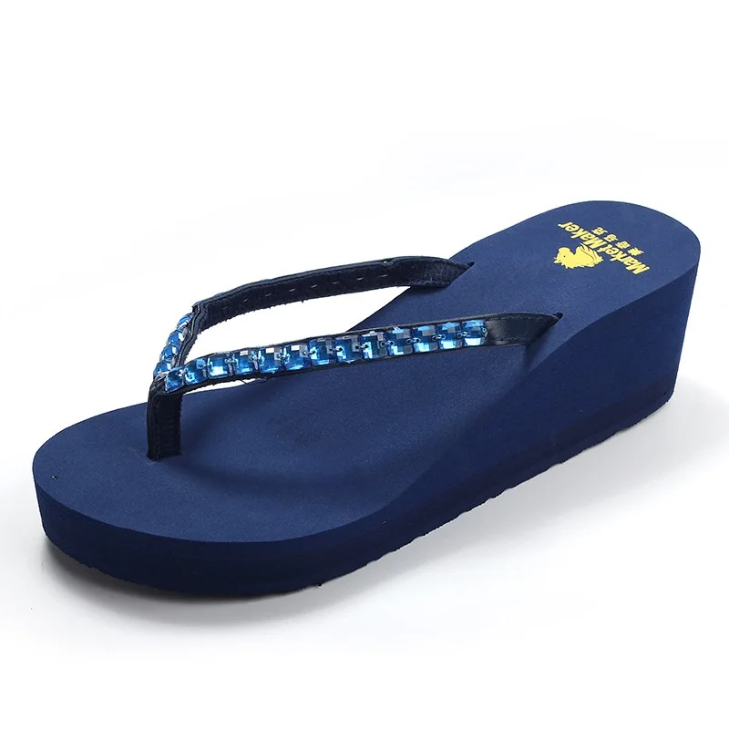 Шлепанцы на высоком каблуке женские летние Нескользящие с толстой