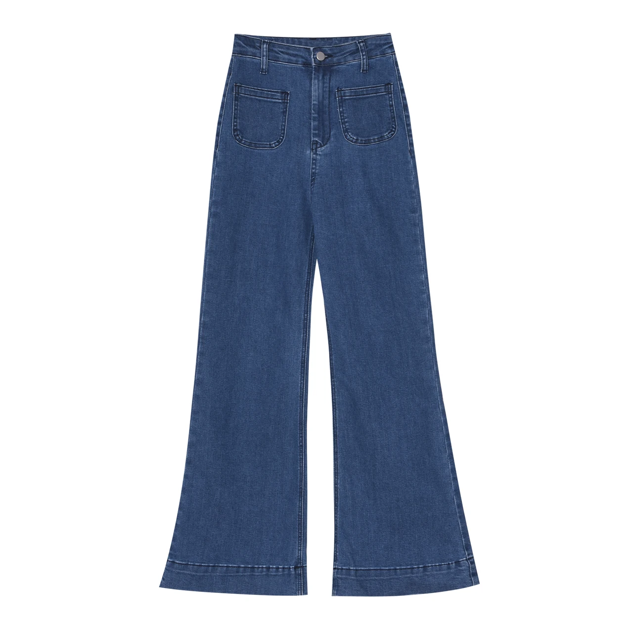 

ZHISILAO Straight Flare Jeans Women Vintage New Fashion Blue High Waist Denim Pants Plus Size Boyfriend Mom Jeans 2021
