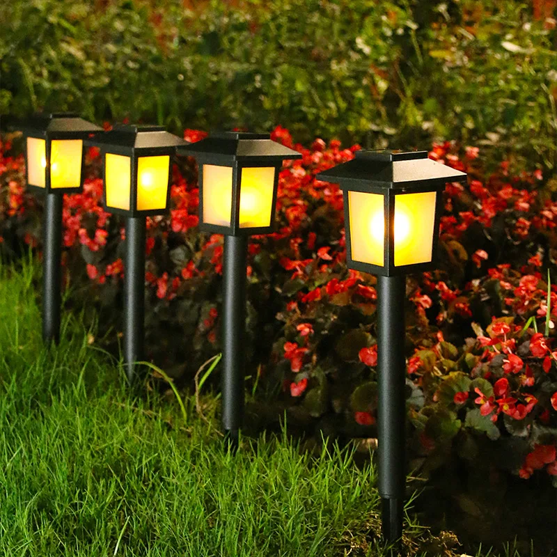 

2pcs Solar Garden Light Garden Lawn Lamp Waterproof Simulation Flame Light Garden Villa Decorative Street Light Driveway Walkway